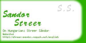 sandor streer business card